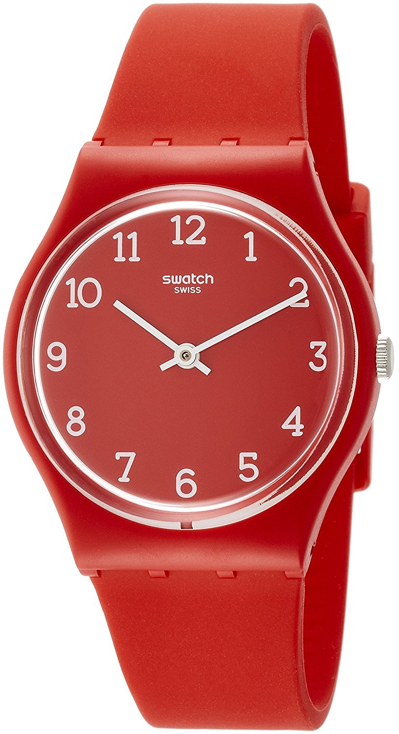 Swatch Originals Sunetty Red Dial Silicone Strap Unisex Watch GR175