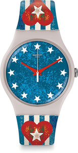 Swatch Originals Anavah Blue Dial Silicone Strap Unisex Watch SUOT101